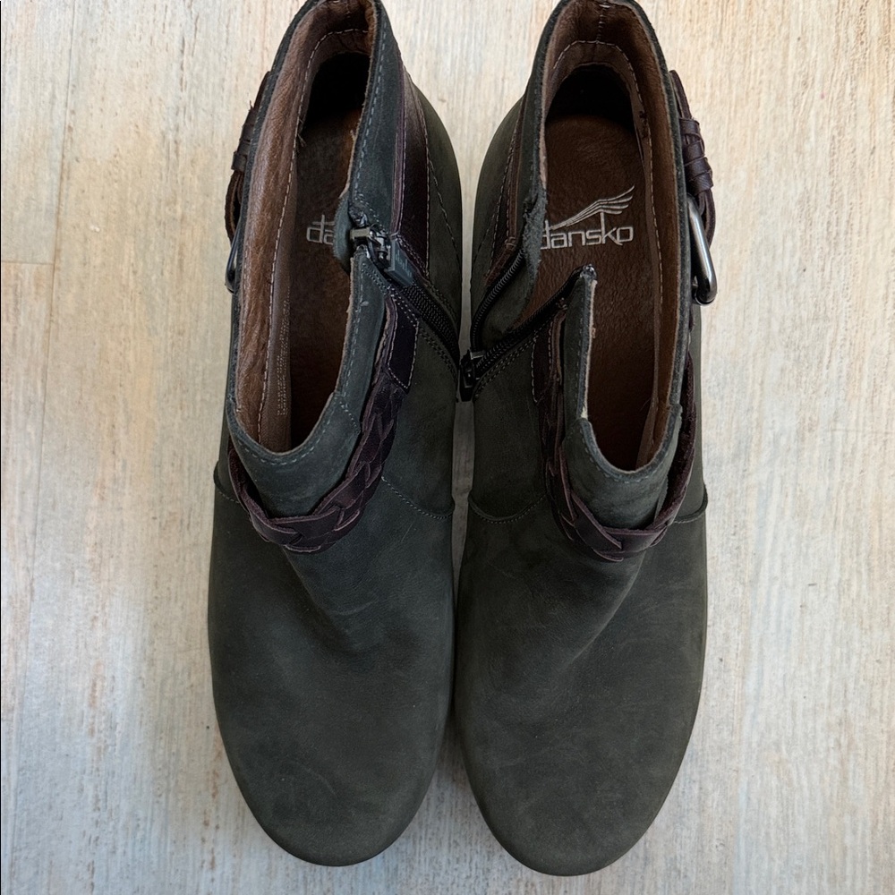 Dansko Olive Ankle Boots with Braided Strap
